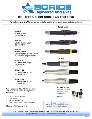 Turbolap and Air Grinder Product Sheet