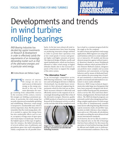 Developments and Trends in Wind Turbine Rolling Bearings