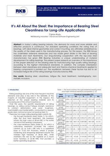 It’s All About the Steel: the Importance of Bearing Steel Cleanliness for Long-Life Applications