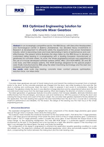 Optimized Engineering Solution for Concrete Mixer Gearbox