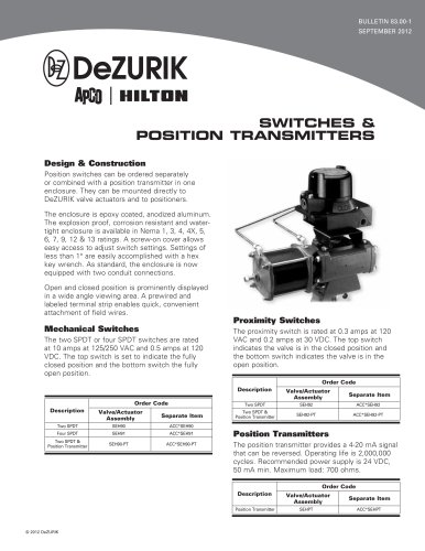 DeZURIK Switches & Transmitters