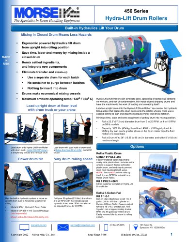 456 Series Hydra-Lift Drum Rollers