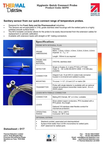 QCPH Hygienic Quick Connect Probe