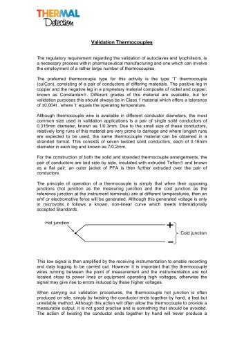 Validation thermocouple wire, its construction and use