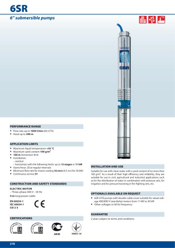 6SR  6" submersible pumps