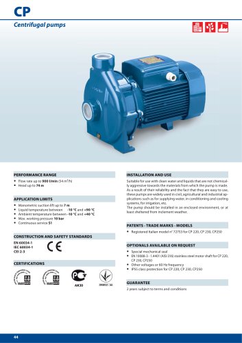 CP up to 11 kW  Centrifugal pumps