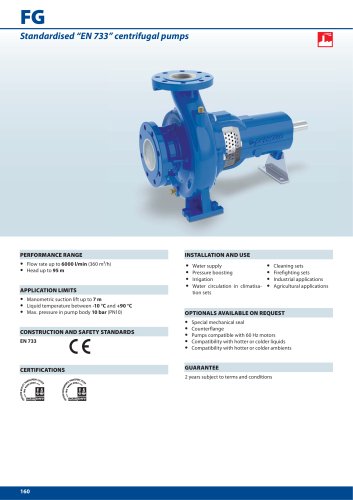 FG  Standardised ?EN 733? centrifugal pumps