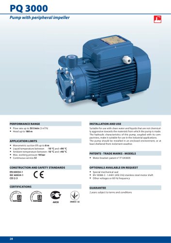 PQ 3000  Pump with peripheral impeller