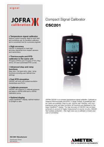 CSC201  - Signal calibrator