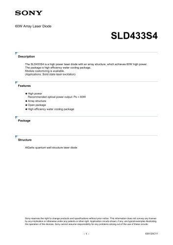 SLD433S4  60W Array Laser Diode