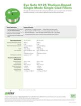 Eye Safe 9/125 Thulium-Doped Single-Mode Single Clad Fiber