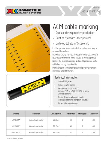 ACM cable marking