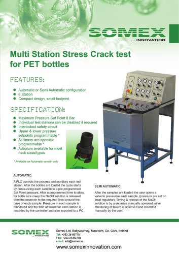 Multi Station Stress Crack test for PET bottles