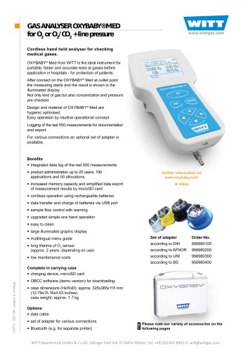GAS ANALYSER OXYBABY® MED for O2 or O2/CO2 + line pressure 2025