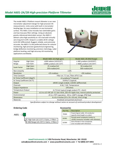 A601-2 Electrolytic Tiltmeter