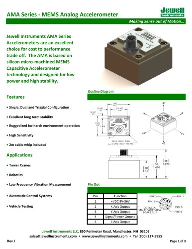 AMA MEMS Accelerometer Datasheet