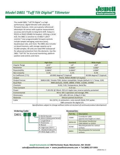 D801 Tuff Tilt Digital Datasheet