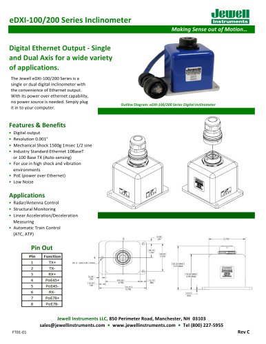 eDXI-100/200 Inclinometer Series Datasheet