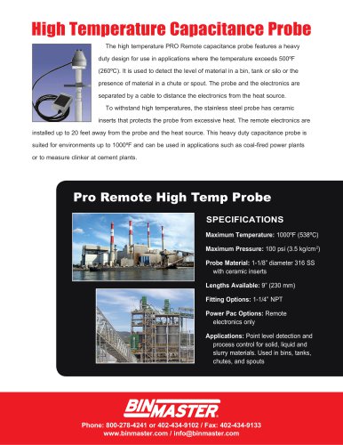 High Temperature Capacitance Probe Brochure