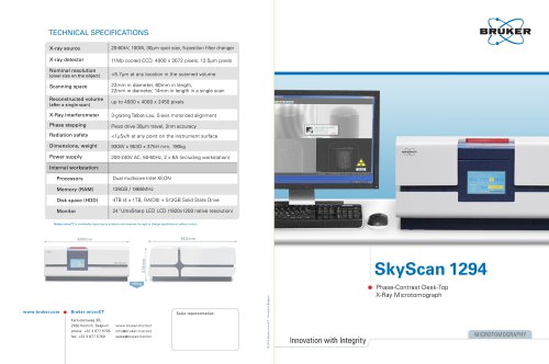 SkyScan 1294 - Phase-Contrast Desktop X-Ray Microtomograph