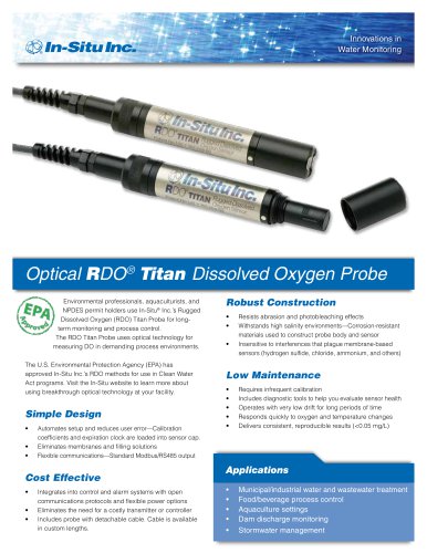 Optical RDO  Titan  Dissolved Oxygen Probe