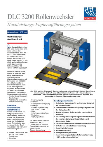 PLC 3200 Rollenwechsler - Hochleistungs-Papierzuführungssystem