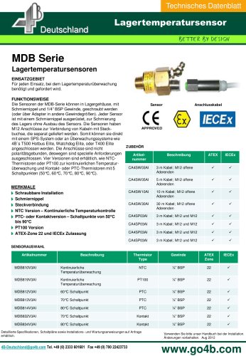 MDB Lagertemperatursensoren