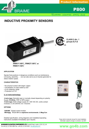 P800 - Inductive Proximity Sensor