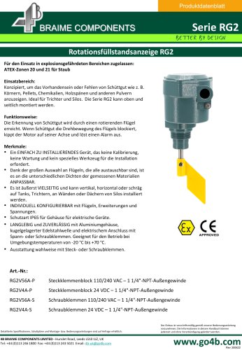 RG2 Rotationsfüllstandsanzeiger