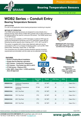 WDB2 Bearing Temperature Sensors