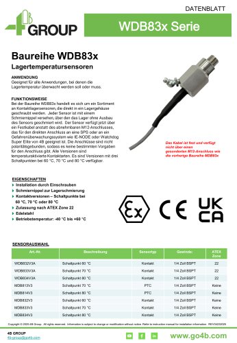 WDB83x - Kontakt-Lagertemperatursensoren