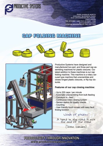 Cap folding machine