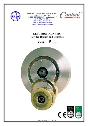 P series - Electrmagnetic Powder Brakes and Clutches