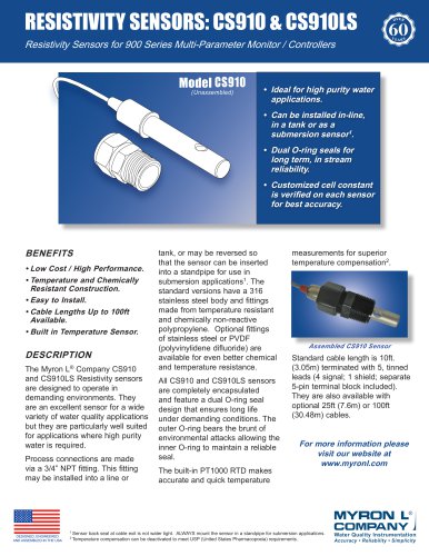 RESISTIVITY SENSORS: CS910 & CS910LS