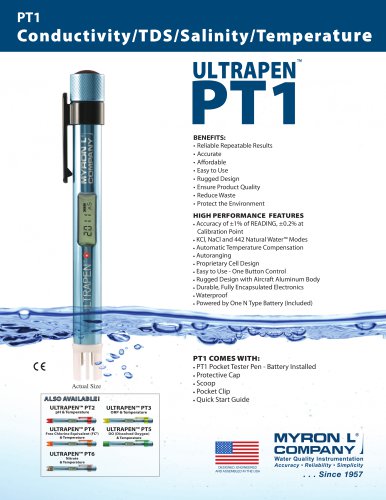 ULTRAPEN&trade; PT1 Conductivity/TDS/Salinity/Temperature Pen