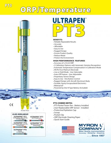 ULTRAPEN&trade; PT3 ORP/Redox & Temperature Pen