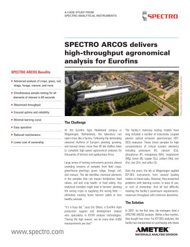 SPECTRO ARCOS Benefits