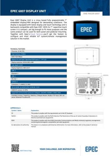 EPEC 6807 DISPLAY UNIT