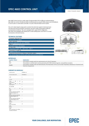 Epec Datasheet 4602 Control Unit