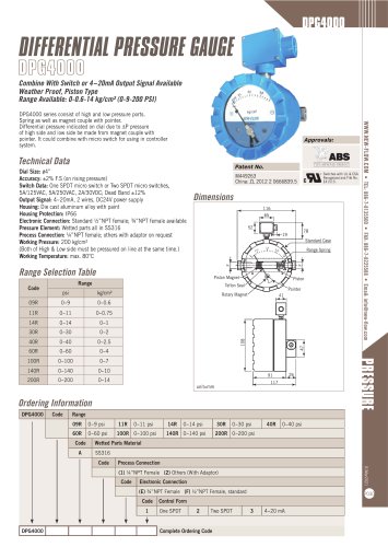 Dial Pressure Gauge - DPG4000