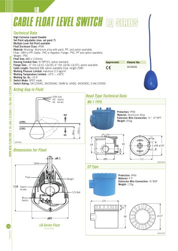 Level Switch Float - LQ Series