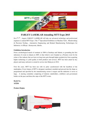 FARLEY LASERLAB Attending MTT Expo 2015