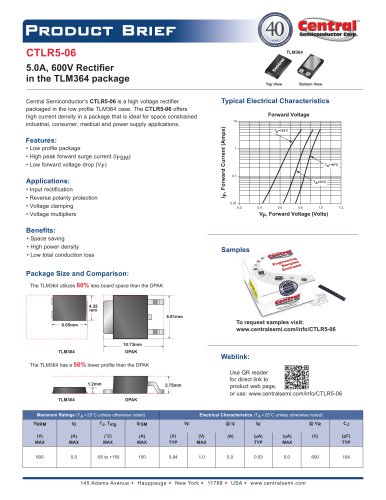 5.0A, 600V Rectifier in the TLM364 package