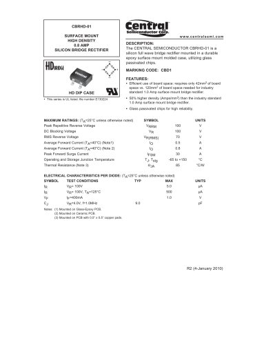 CBRHD-01 Surface mount Rectifer-Bridge General Purpose