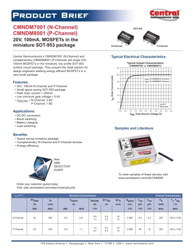 CMNDM7001 (N-Channel) & CMNDM8001 (P-Channel)