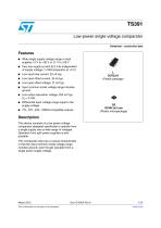 TS391 Low power, single voltage comparator