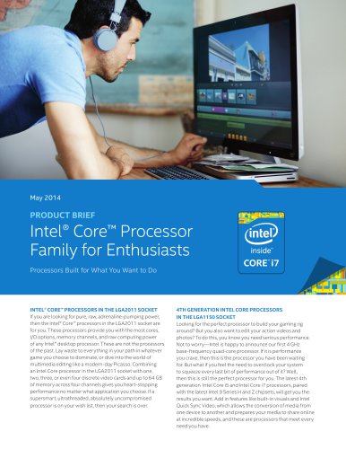 4th Generation Intel® Core? i7 Processors