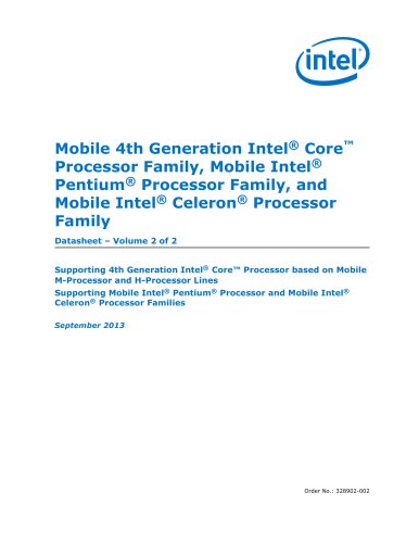 Mobile 4th Gen Intel® Core? Processor Family: Datasheet, Vol. 2