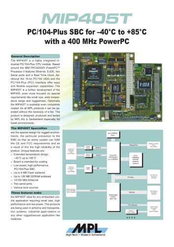 Robust PC/104-Plus PowerPC CPU board for extended temperature