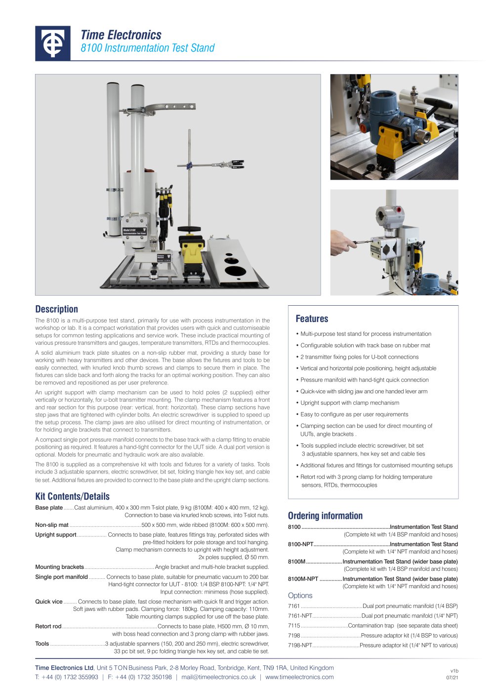 8100 Instrumentation Test Stand - Time Electronics